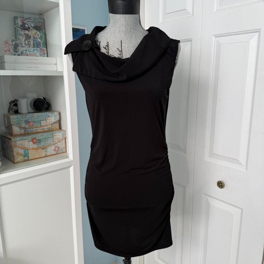 Black Cowl-Neck Sleeveless Dress (L/G)